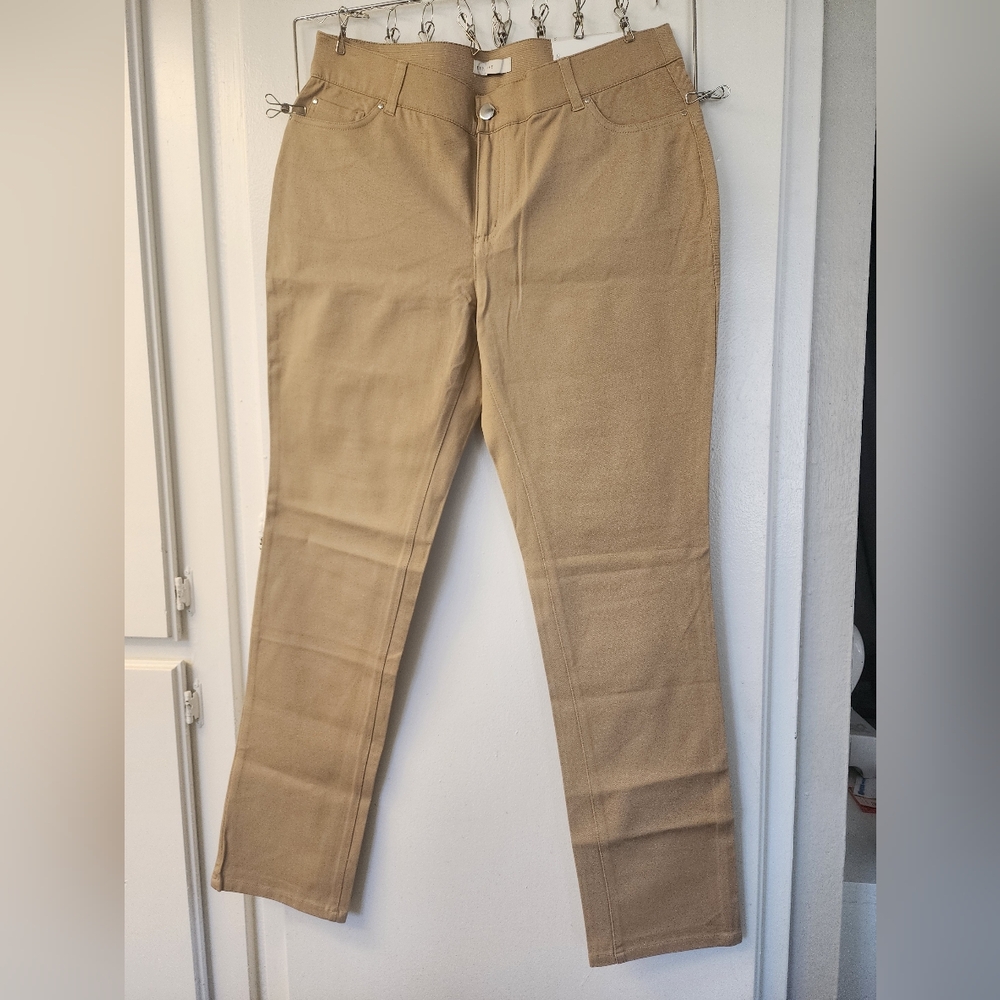 Tan Straight Leg Pants with Classic Style